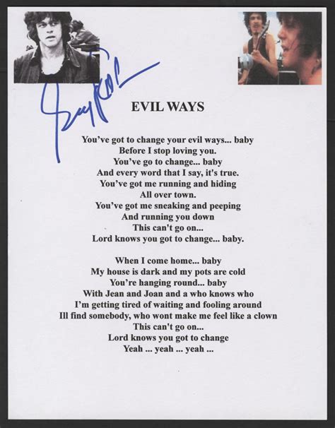 on my way to you lyrics|evil ways lyrics.